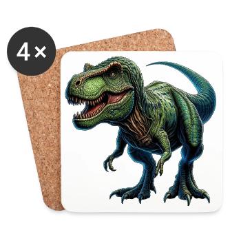 Dinosaure - Dessous de verre (lot de 4) - blanc - Devant