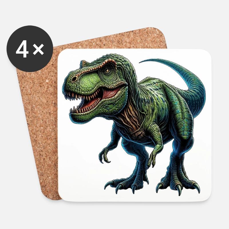 Dinosaurier - Untersetzer (4er-Set) - Weiß