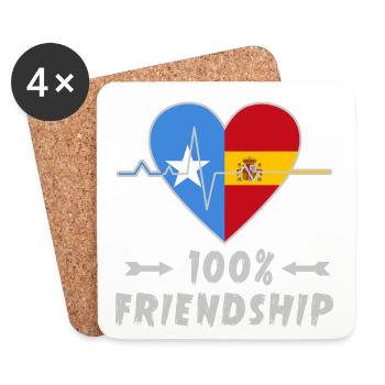 Somalia und Spanien 100% Freundschaft - Untersetzer (4er-Set) - Weiß - Vorne