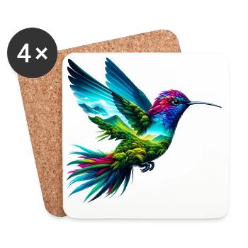 Kolibri - Untersetzer (4er-Set) - Weiß - Vorne
