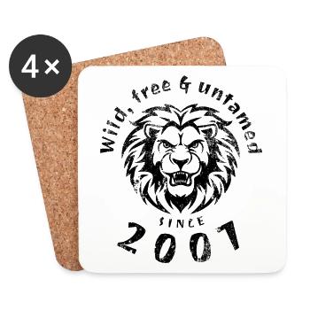 18ème anniversaire Sauvage, libre et indompté depuis 2007 - Dessous de verre (lot de 4) - blanc - Devant
