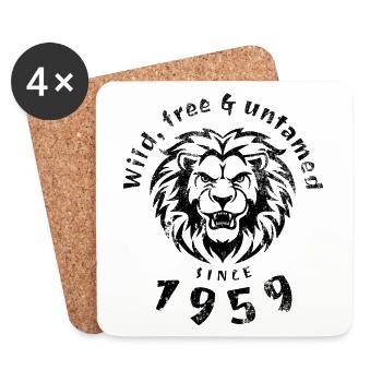 66th birthday Wild, free & untamed since 1959 - Coasters (set of 4) - white - Front