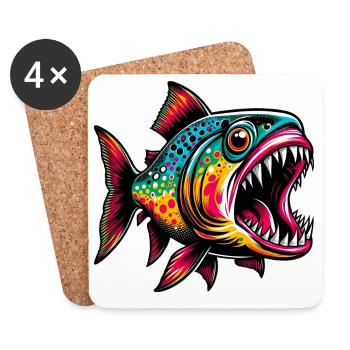 Piranha - Coasters (set of 4) - white - Front