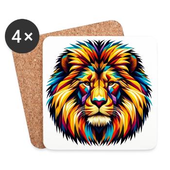 Lion - Coasters (set of 4) - white - Front