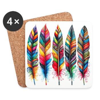 Feathers - Coasters (set of 4) - white - Front