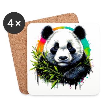 Panda - Untersetzer (4er-Set) - Weiß - Vorne