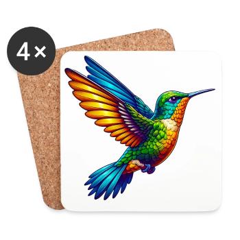 Kolibri - Untersetzer (4er-Set) - Weiß - Vorne