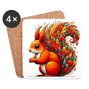 Squirrel - Coasters (set of 4) - white - Front