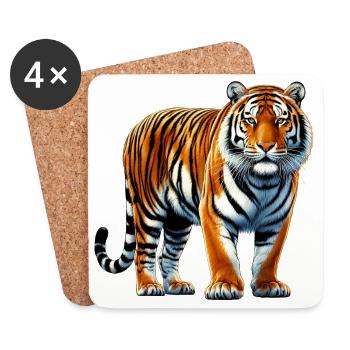 Tiger - Coasters (set of 4) - white - Front