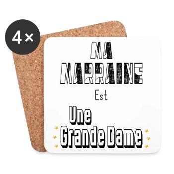 Ma Marraine Est Une Grande Dame - Dessous de verre (lot de 4) - blanc - Devant