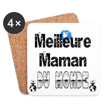 Meilleure Maman du Monde - Dessous de verre (lot de 4) - blanc - Devant