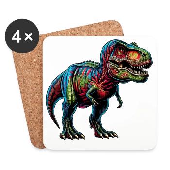 Dinosaurier - Untersetzer (4er-Set) - Weiß - Vorne