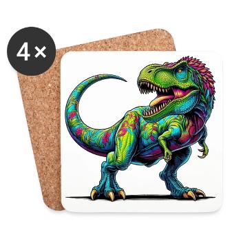 Dinosaure - Dessous de verre (lot de 4) - blanc - Devant