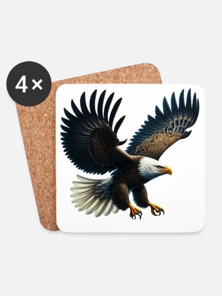 Adler - Untersetzer (4er-Set) - Weiß