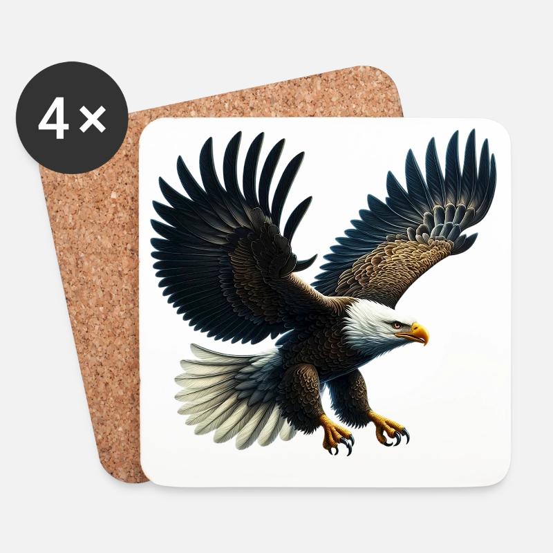 Adler - Untersetzer (4er-Set) - Weiß