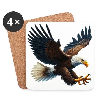 Adler - Untersetzer (4er-Set) - Weiß - Vorne