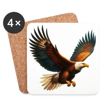 Adler - Untersetzer (4er-Set) - Weiß - Vorne