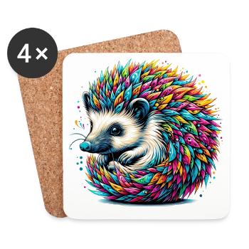 Igel - Untersetzer (4er-Set) - Weiß - Vorne