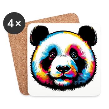 Panda - Untersetzer (4er-Set) - Weiß - Vorne