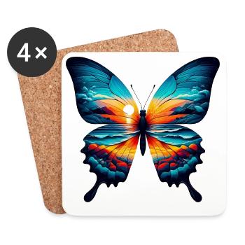 Butterfly - Coasters (set of 4) - white - Front