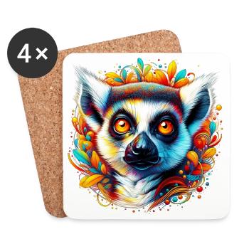 Lemur - Coasters (set of 4) - white - Front