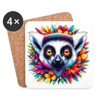 Lemur - Coasters (set of 4) - white - Front