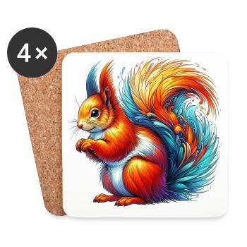 Squirrel - Coasters (set of 4) - white - Front
