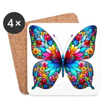 Schmetterling - Untersetzer (4er-Set) - Weiß - Vorne