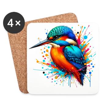 Kingfisher - Coasters (set of 4) - white - Front