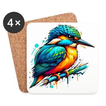 Kingfisher - Coasters (set of 4) - white - Front