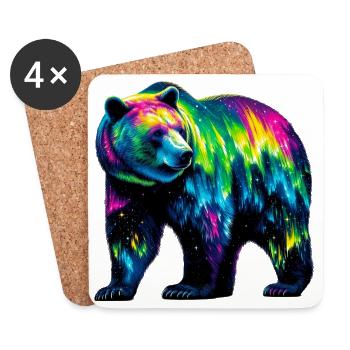 Ours - Dessous de verre (lot de 4) - blanc - Devant