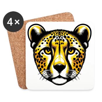 Cheetah - Coasters (set of 4) - white - Front