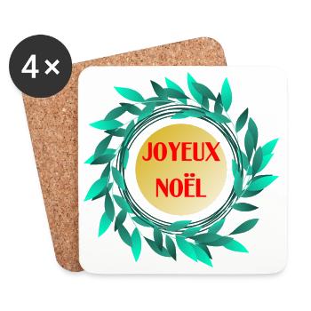CHRISTMAS. MERRY CHRISTMAS - Coasters (set of 4) - white - Front