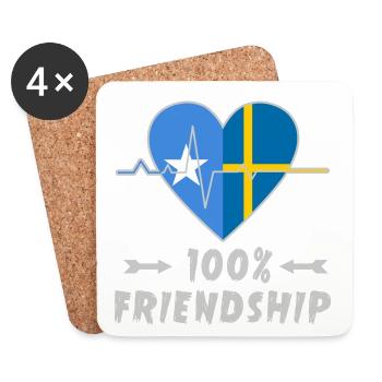 Somalia and Sweden 100% friendship - Coasters (set of 4) - white - Front