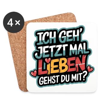 Ich gehe jetzt mal lieben - positiv denken - Untersetzer (4er-Set) - Weiß - Vorne
