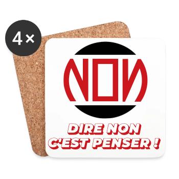 Dire non - Dessous de verre (lot de 4) - blanc - Devant