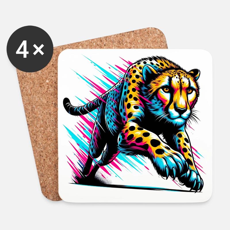 Gepard - Untersetzer (4er-Set) - Weiß