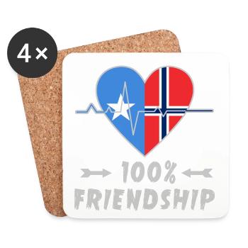 Somalia und Norwegen 100% Freundschaft - Untersetzer (4er-Set) - Weiß - Vorne