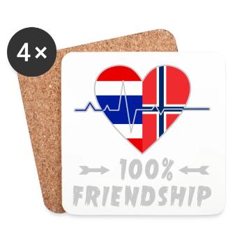 Thailand and Norway 100% friendship - Coasters (set of 4) - white - Front