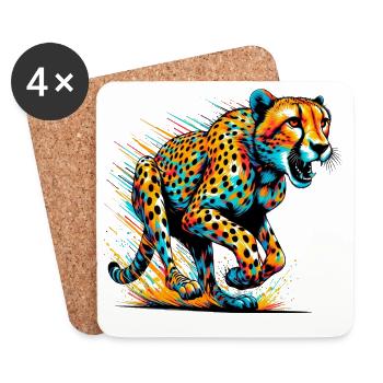Gepard - Untersetzer (4er-Set) - Weiß - Vorne