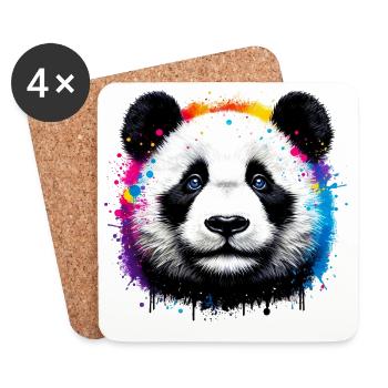 Panda - Dessous de verre (lot de 4) - blanc - Devant