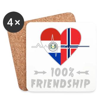 Paraguay and Norway 100% friendship - Coasters (set of 4) - white - Front