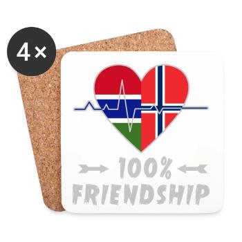 Gambie et Norvège : amitié à 100 % - Dessous de verre (lot de 4) - blanc - Devant