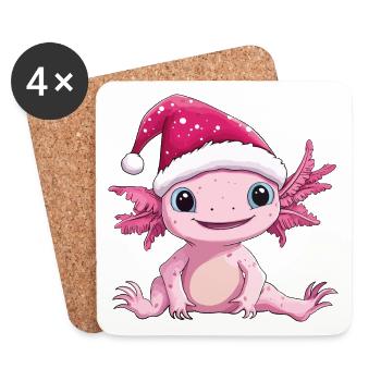 Axolotl Noël Mignon Noël mignon Noël - Dessous de verre (lot de 4) - blanc - Devant