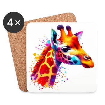 Giraffe - Untersetzer (4er-Set) - Weiß - Vorne