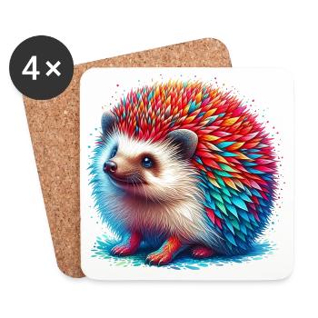 Igel - Untersetzer (4er-Set) - Weiß - Vorne