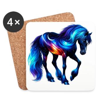 Cheval - Dessous de verre (lot de 4) - blanc - Devant