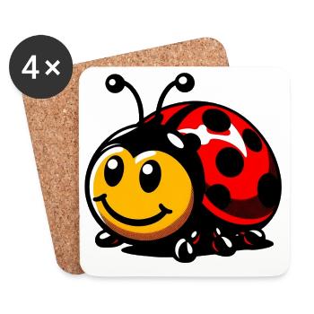 Ladybird - Coasters (set of 4) - white - Front