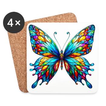 Schmetterling - Untersetzer (4er-Set) - Weiß - Vorne