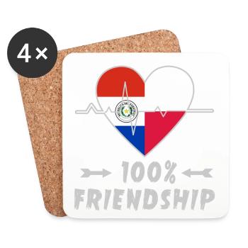 Paraguay and Poland 100% friendship - Coasters (set of 4) - white - Front